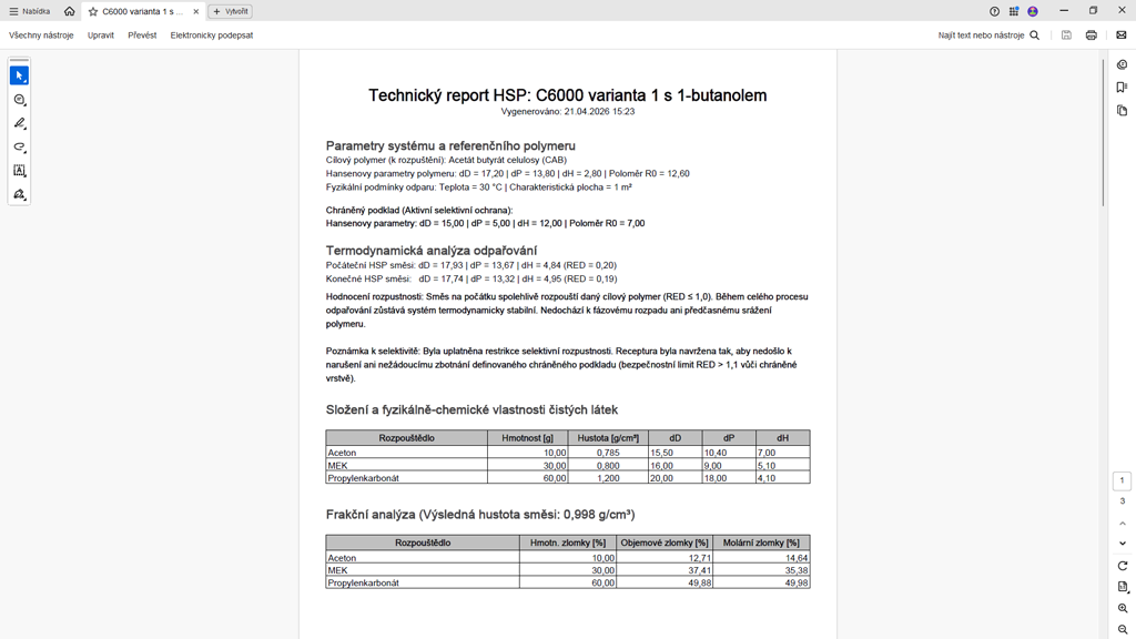 Export dat a PDF reporty